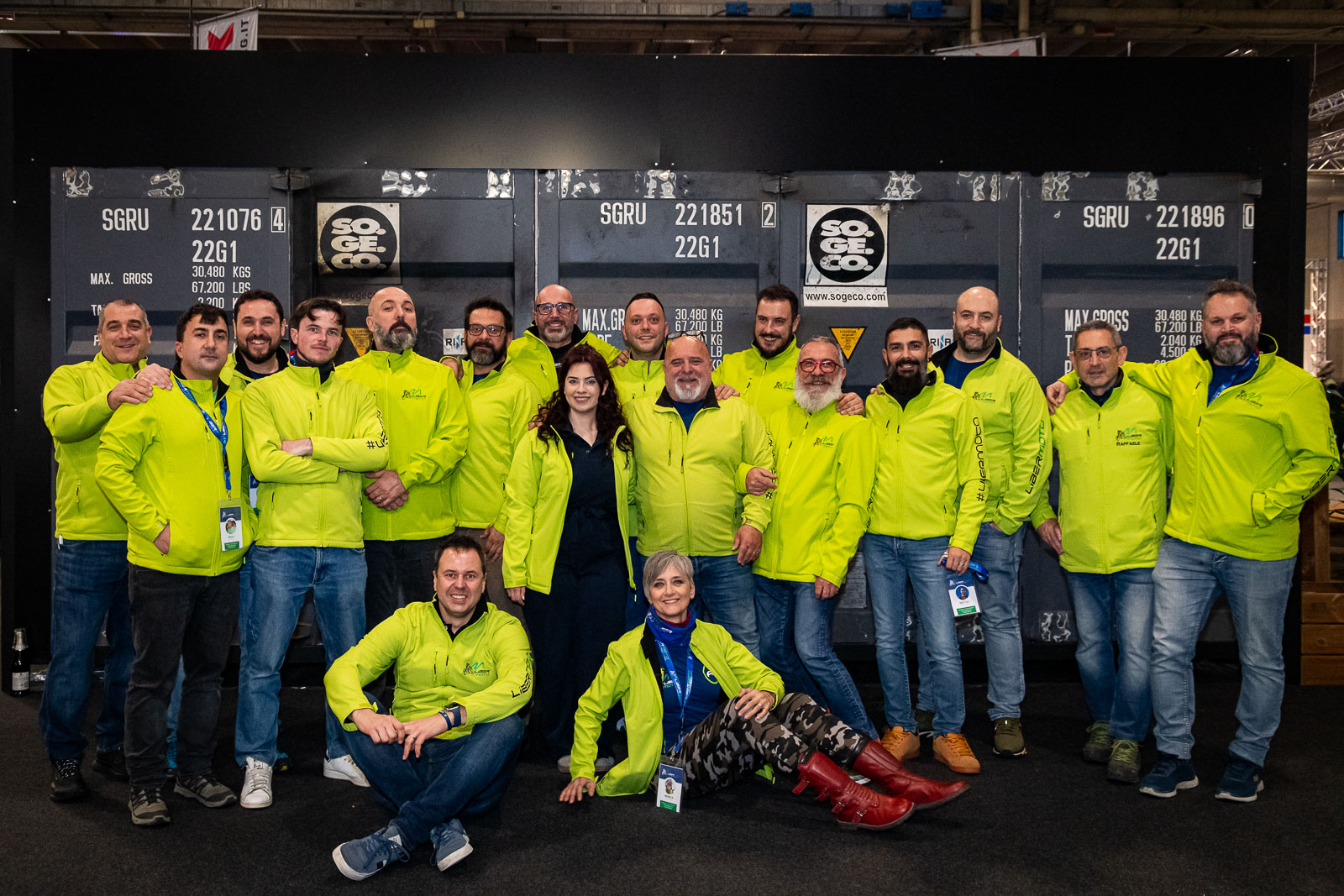 Il team di Libermoto durante la fiera di Verona Motor Bike Expo